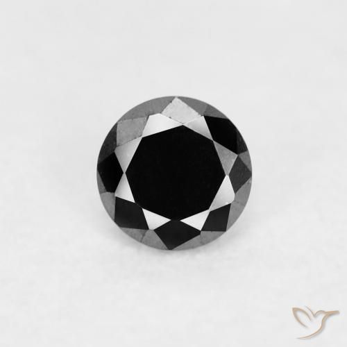 0.06ct 天然 黑色 钻石, 圆形的, 不透明