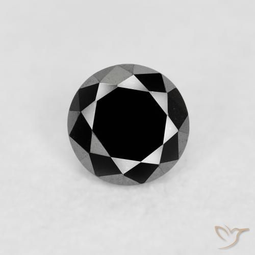 0.06ct 天然 黑色 钻石, 圆形的, 不透明