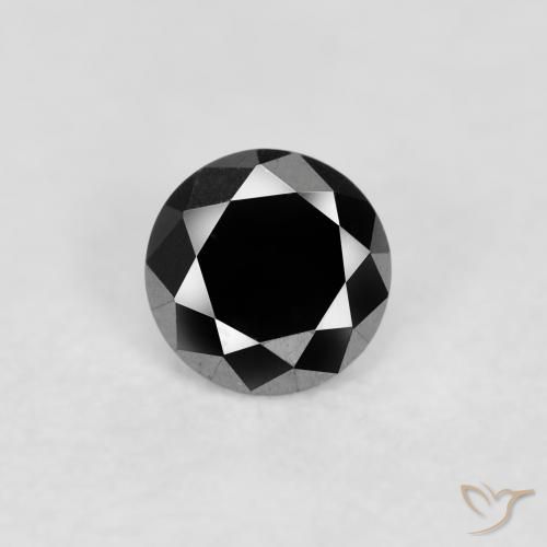 0.10ct 天然 黑色 钻石, 圆形的, 不透明