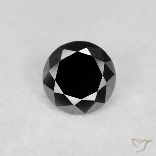 0.05ct 天然 黑色 钻石, 圆形的, 不透明