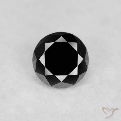 0.05ct 天然 黑色 钻石, 圆形的, 不透明