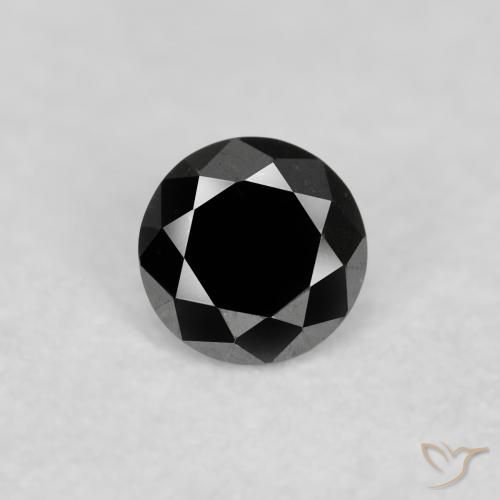 0.06ct 天然 黑色 钻石, 圆形的, 不透明