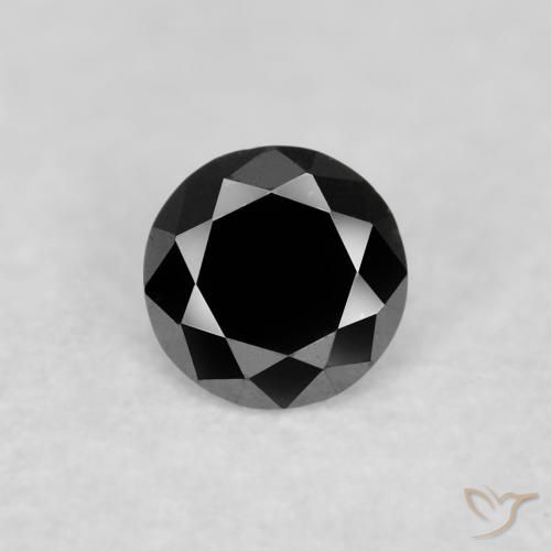 0.07ct 天然 黑色 钻石, 圆形的, 不透明