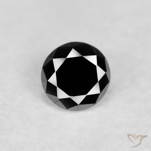 0.05ct 天然 黑色 钻石, 圆形的, 不透明