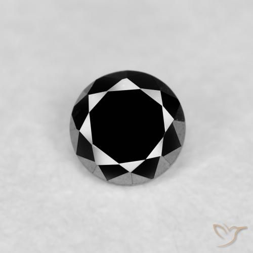 0.05ct 天然 黑色 钻石, 圆形的, 不透明