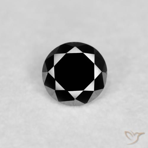 0.05ct 天然 黑色 钻石, 圆形的, 不透明