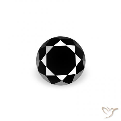 0.07ct 天然 黑色 钻石, 圆形的, 不透明