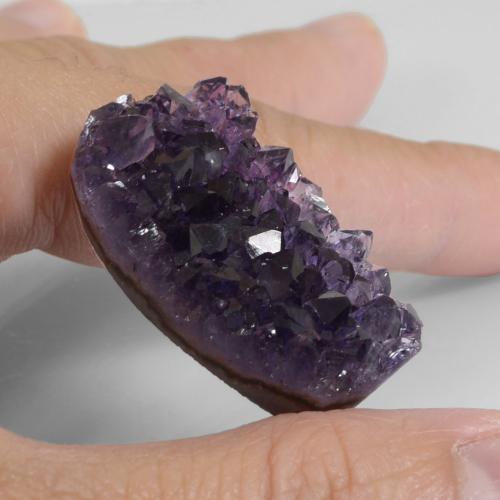 59.31克拉天然紫罗兰色晶簇紫水晶，异形，34.5×23.5毫米，不透明