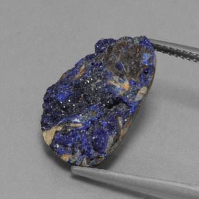 6.58克拉天然晶簇蓝铜矿，异形，17.4×11.8毫米，不透明