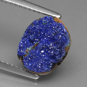 2.55克拉天然晶簇蓝铜矿，异形，10×8.3毫米，不透明
