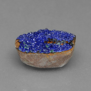 2.55克拉天然晶簇蓝铜矿，异形，10×8.3毫米，不透明