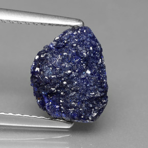 2.81克拉天然晶簇蓝铜矿，异形，10.3×8.4毫米，不透明