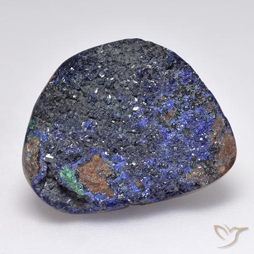 16.02克拉天然蓝铜矿晶，花式切割，不透明