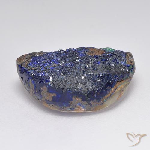 16.02克拉天然蓝铜矿晶，花式切割，不透明