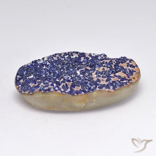 10.82克拉天然蓝铜矿晶，花式切割，不透明