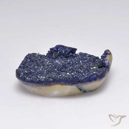 13.62克拉天然蓝铜矿晶，花式切割，不透明