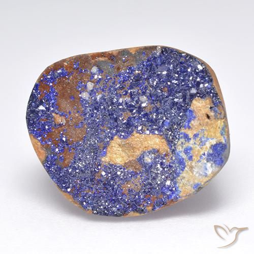 11.87克拉天然蓝铜矿晶，花式切割，不透明