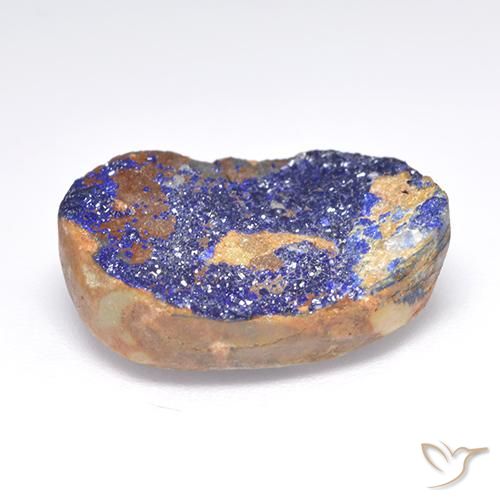 11.87克拉天然蓝铜矿晶，花式切割，不透明