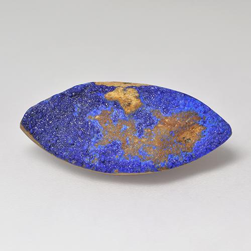 6.76克拉天然晶簇蓝铜矿，马眼形，21.9×9.9毫米，不透明