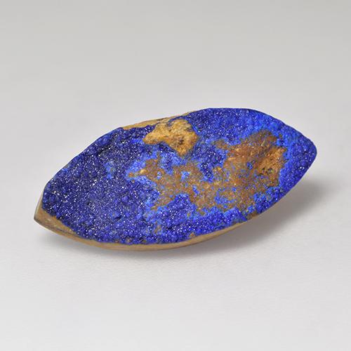 6.76克拉天然晶簇蓝铜矿，马眼形，21.9×9.9毫米，不透明