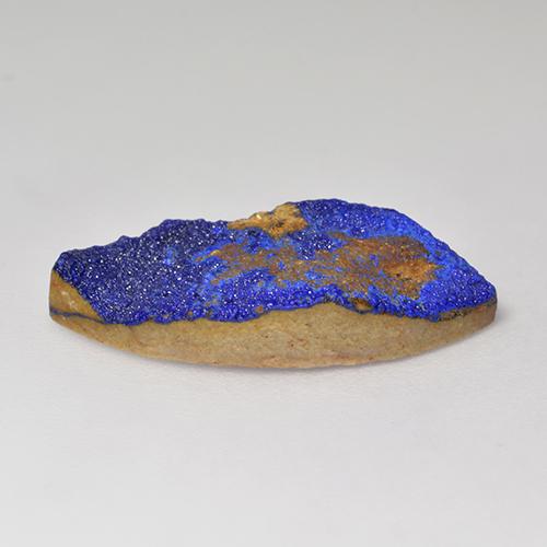 6.76克拉天然晶簇蓝铜矿，马眼形，21.9×9.9毫米，不透明