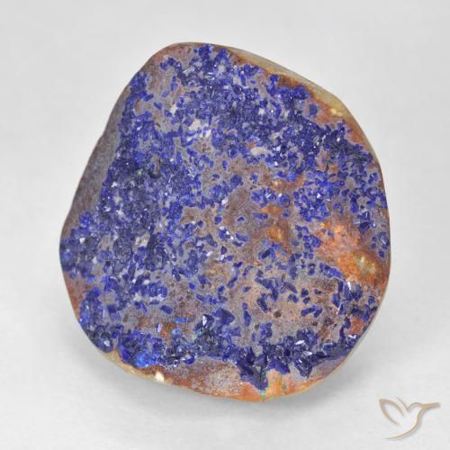 16.09克拉天然蓝铜矿晶，花式切割，不透明