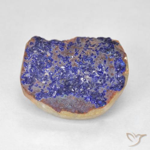 16.09克拉天然蓝铜矿晶，花式切割，不透明