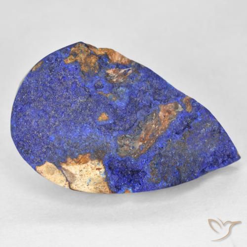 10.96克拉天然蓝铜矿晶，梨形，不透明