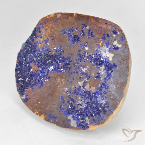 19.67克拉天然蓝铜矿晶，花式切割，不透明