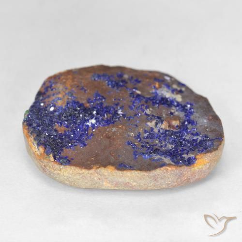 19.67克拉天然蓝铜矿晶，花式切割，不透明