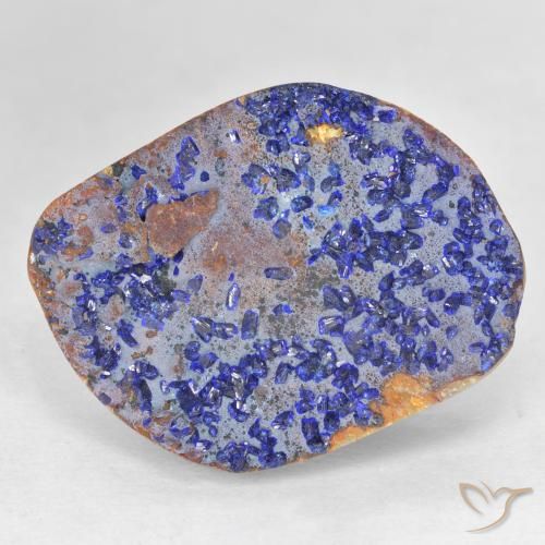 12.46ct 天然 深海军蓝 蓝铜矿晶, 花式切割, 不透明