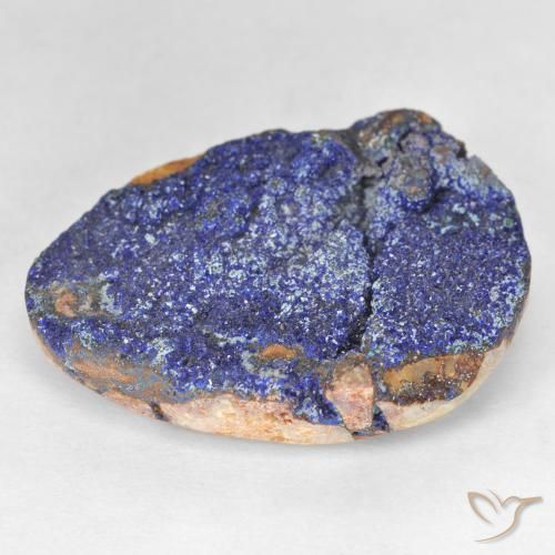 25.88克拉天然蓝铜矿晶，花式切割，不透明