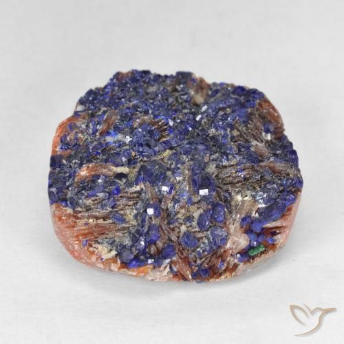23.14克拉天然蓝铜矿晶，花式切割，不透明