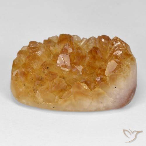 52.86ct 天然 蜜橙色 黄水晶晶簇, 软垫, 不透明