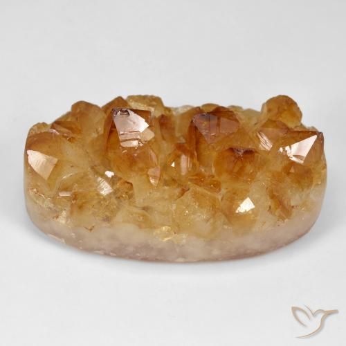 98.65ct 天然 锈橙 黄水晶晶簇, 椭圆形, 不透明