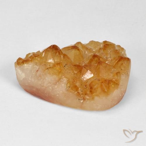 12.80ct 天然 蜜橙色 德鲁兹黄水晶, 梨形, 不透明