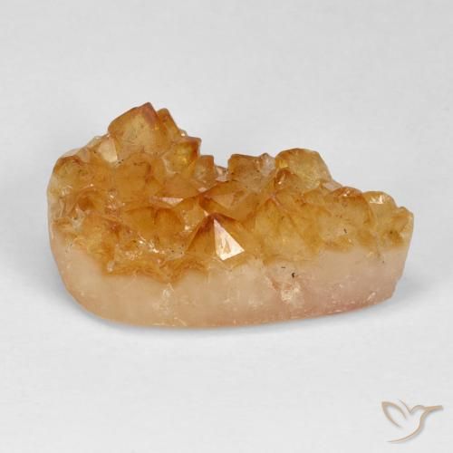 12.80克拉天然黄水晶晶簇，梨形，不透明