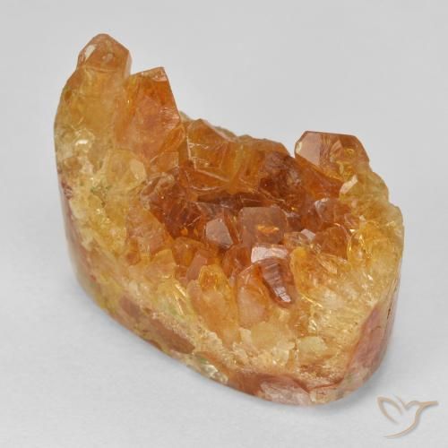 19.75ct 天然 深橙色 德鲁兹黄水晶, 梨形, 不透明