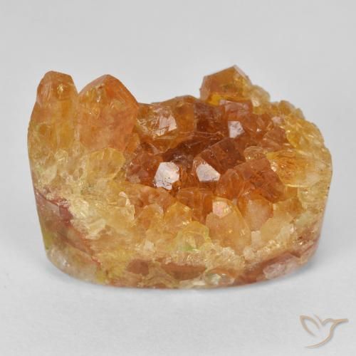 19.75克拉天然黄水晶晶簇，梨形，不透明