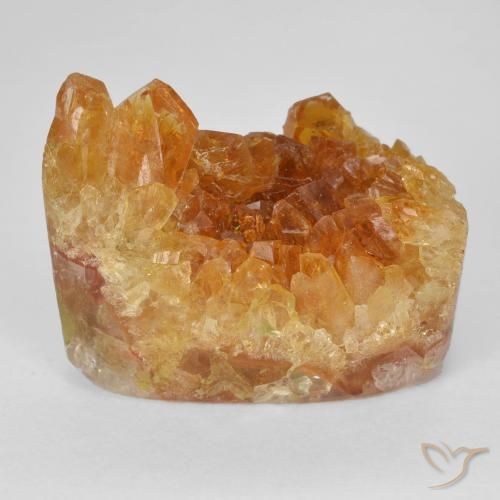19.75克拉天然黄水晶晶簇，梨形，不透明