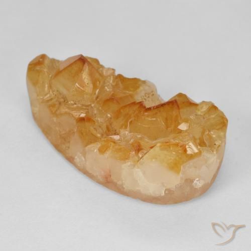 15.52ct 天然 Medium Light-Orange 黄水晶晶簇, 梨形, 不透明
