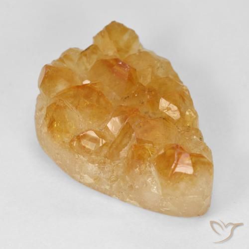 17.50ct 天然 蜜橙色 黄水晶晶簇, 梨形, 不透明