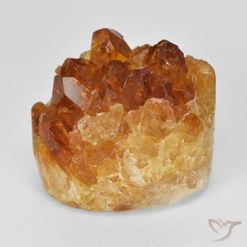 15.51ct 天然 中橙 德鲁兹黄水晶, 椭圆形, 不透明