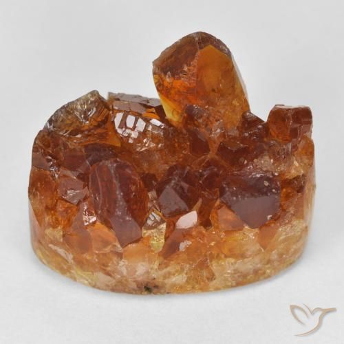 18.42ct 天然 深橙色 黄水晶晶簇, 椭圆形, 不透明