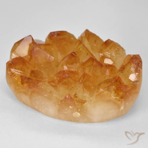 35.56ct 天然 蜜橙色 德鲁兹黄水晶, 椭圆形, 不透明