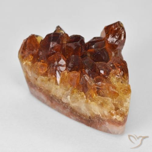 24.24ct 天然 锈橙 德鲁兹黄水晶, 胖三角形, 不透明