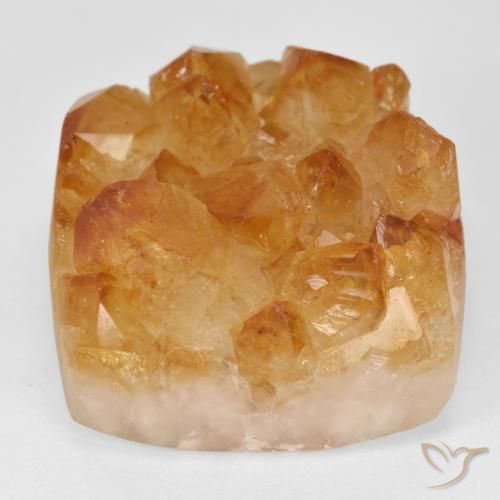 47.04ct 天然 Medium Light-Orange 德鲁兹黄水晶, 正方形, 不透明