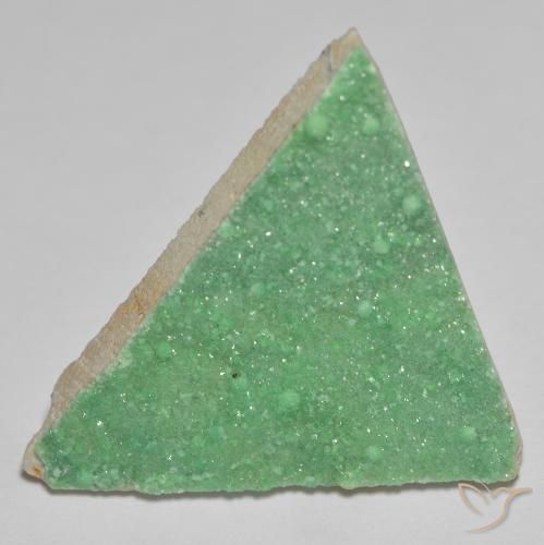 11.89ct 天然 浅绿色 德鲁齐杂石, 胖三角形, 不透明