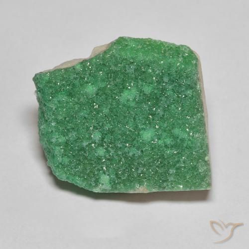 8.21克拉天然绿色晶簇磷铝石，异形，16.3×15.1毫米，不透明