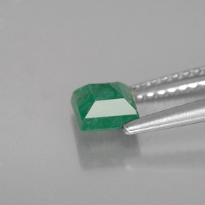 0.59克拉天然绿色祖母绿，方形，4.8×4.7毫米，I1